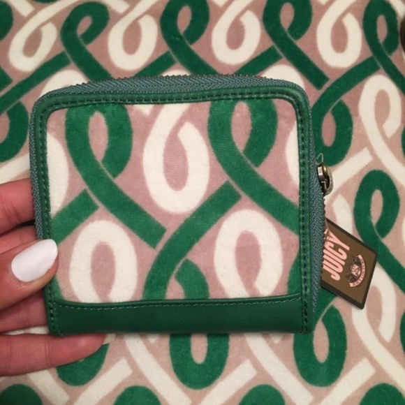 NWT $286 Juicy Couture Green Tote Bag & Wallet - Picture 6 of 8